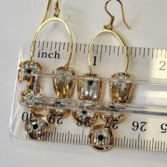 Gold Drop Earrings - Picture 7 of 9